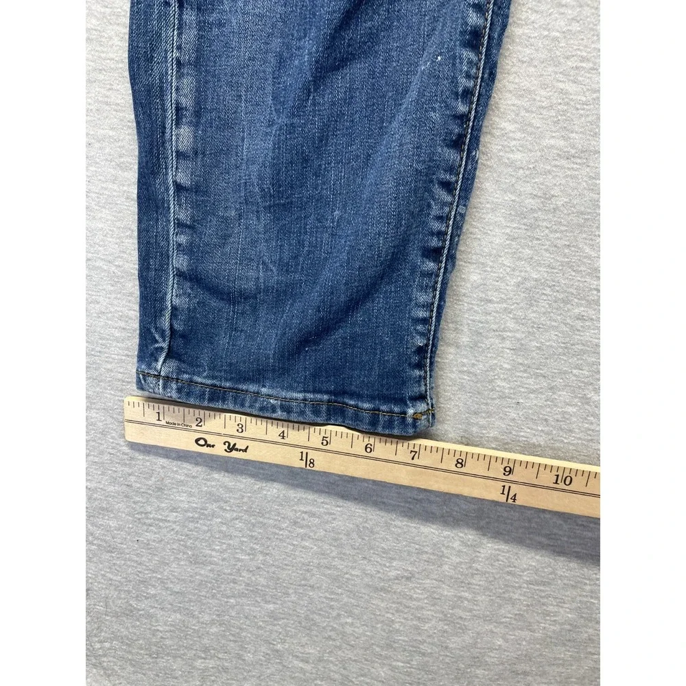 Lucky Brand Jeans Men 34x34 Blue Splatter Paint Denim Athletic Slit Straight Leg
